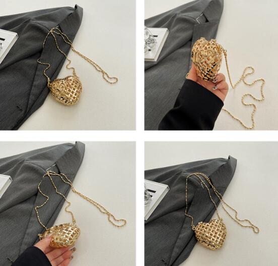 チェーン バッグ ハート型チェーンバッグ 斜めがけミニショルダー