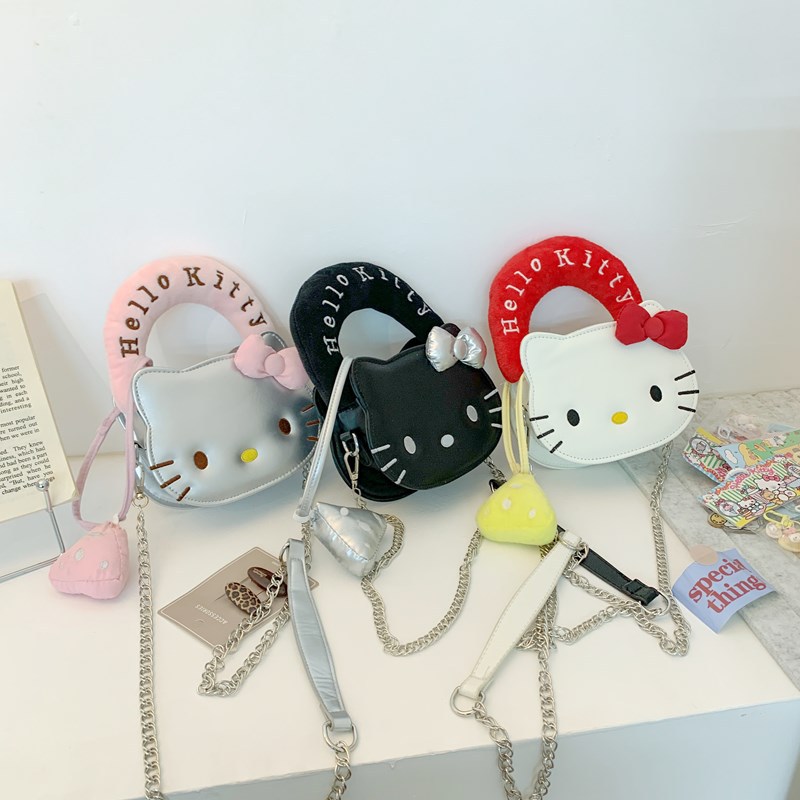 チェーン バッグ 猫顔デザイン ミニチェーンポシェット
