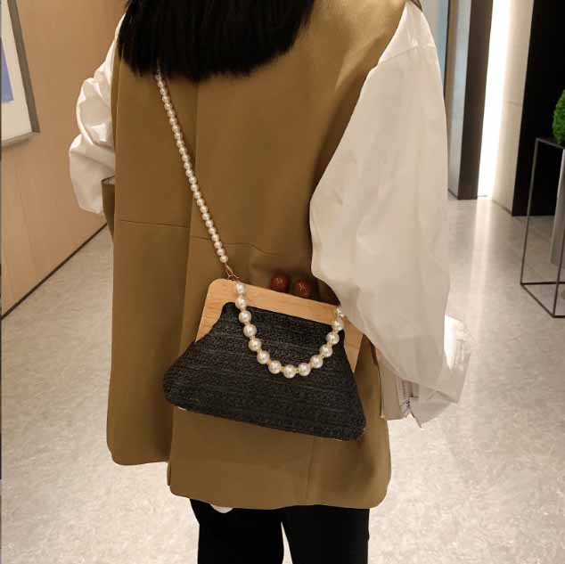 チェーン バッグ パール チェーン がま口バッグ 浴衣対応 3way