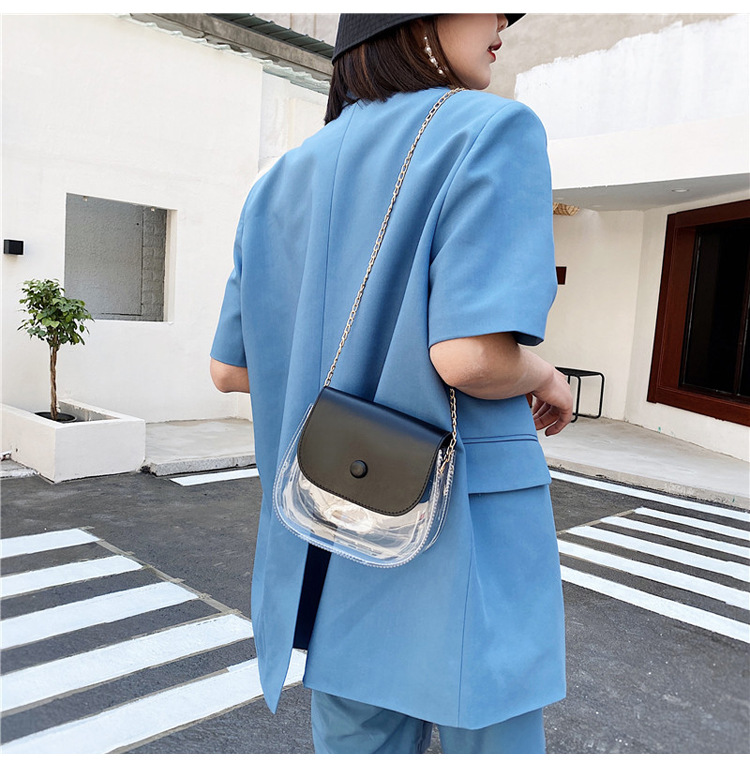 チェーン バッグ 透明クリア素材ショルダーバッグ