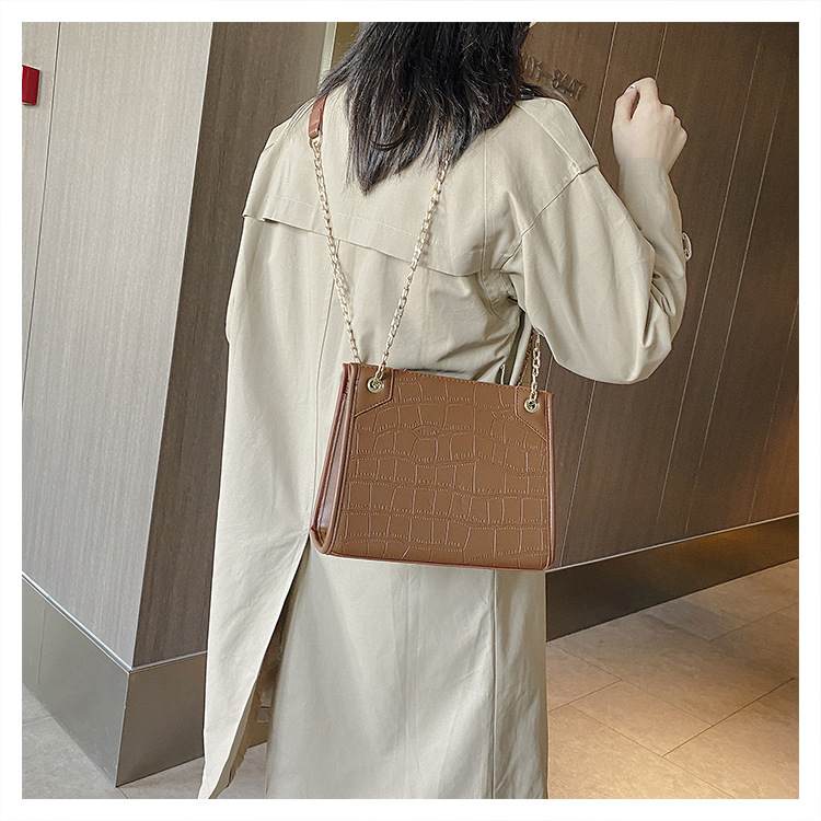 チェーン バッグ 女性用クロコダイル型押しショルダーバッグ通勤通学