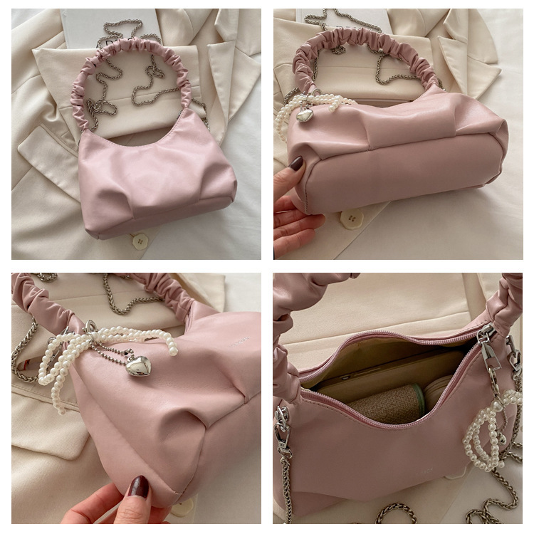 新作 ギャザー ワンハンドル チェーン バッグ レディース ショルダー