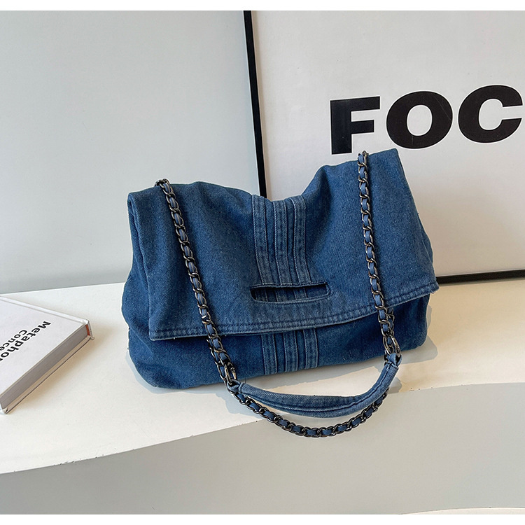 チェーン バッグ 大容量デニムショルダーバッグ