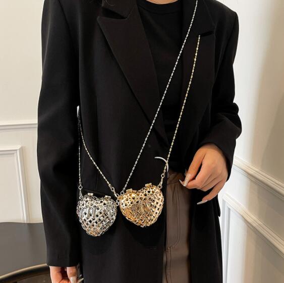 チェーン バッグ ハート型チェーンバッグ 斜めがけミニショルダー