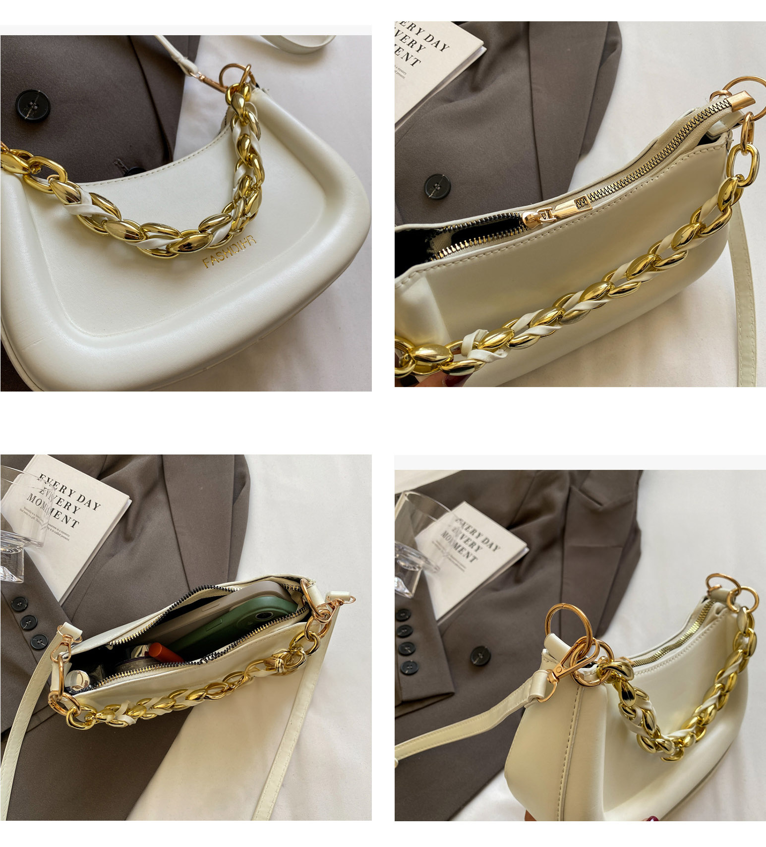 チェーン バッグ 二通り楽しめる金属チェーンショルダーバッグ