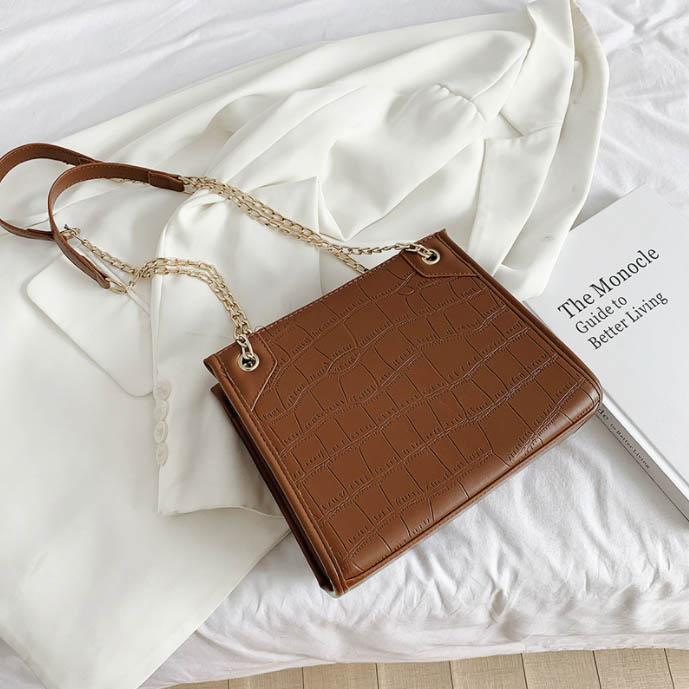 チェーン バッグ 女性用クロコダイル型押しショルダーバッグ通勤通学