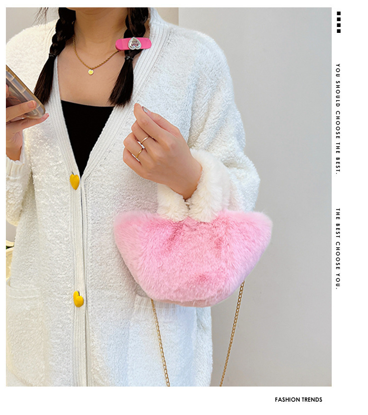 チェーン バッグ ふわふわフェイクファーチェーンバッグミニショルダー可愛い