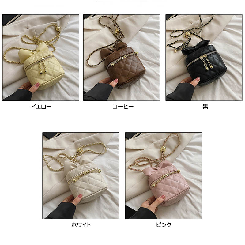 チェーン バッグ キルティング ミニショルダーバッグ リボン付き 小さめ かわいい