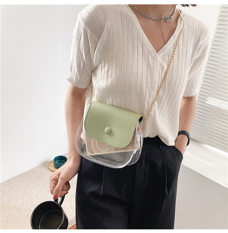 チェーン バッグ 透明クリア素材ショルダーバッグ