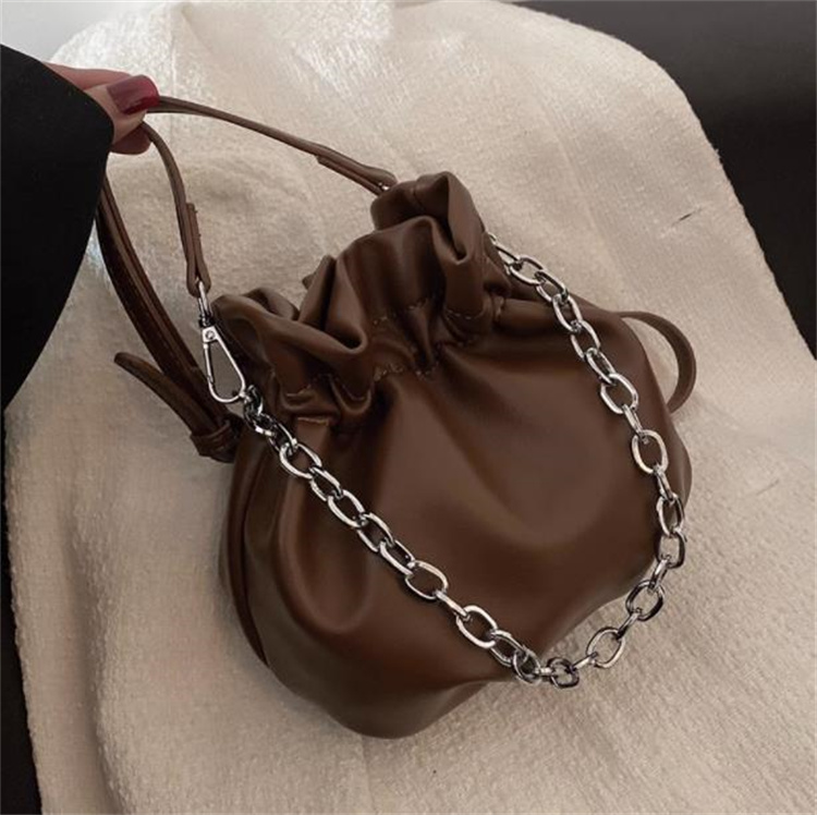 チェーン バッグ レトロ巾着型チェーンバッグ斜めがけショルダー