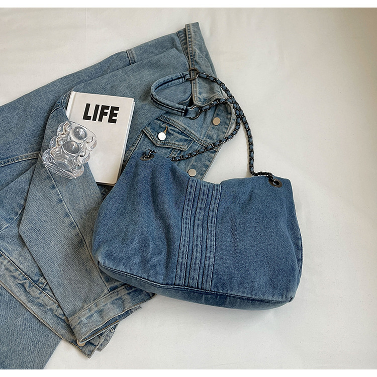 チェーン バッグ 大容量デニムショルダーバッグ
