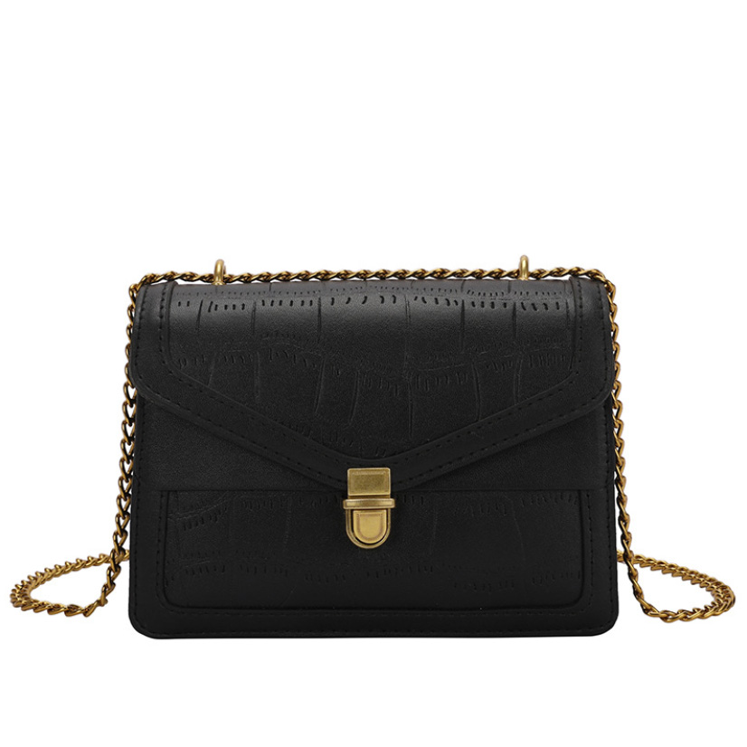 チェーン バッグ 鰐革調型押しショルダーバッグ