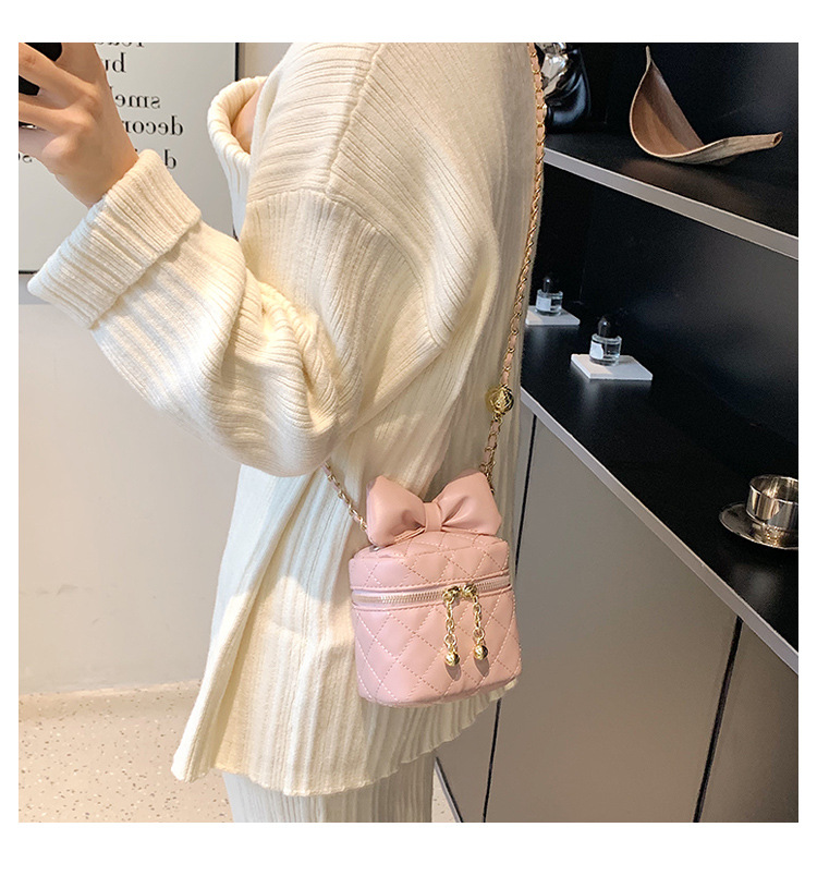 チェーン バッグ キルティング ミニショルダーバッグ リボン付き 小さめ かわいい