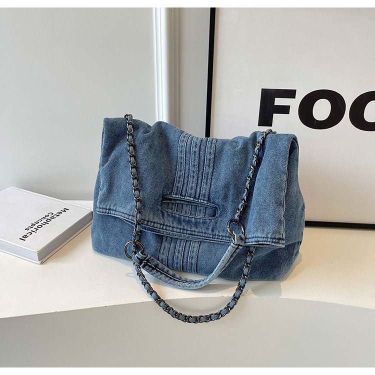 チェーン バッグ 大容量デニムショルダーバッグ