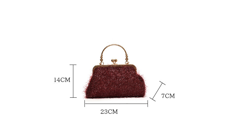 チェーン バッグ 上品なファー調チェーンバッグ ミニがま口ハンドバッグ