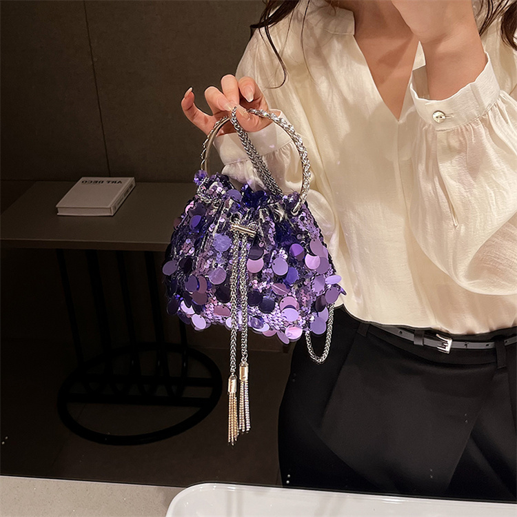 チェーン バッグ スパンコール巾着型チェーンバッグ 結婚式宴会用