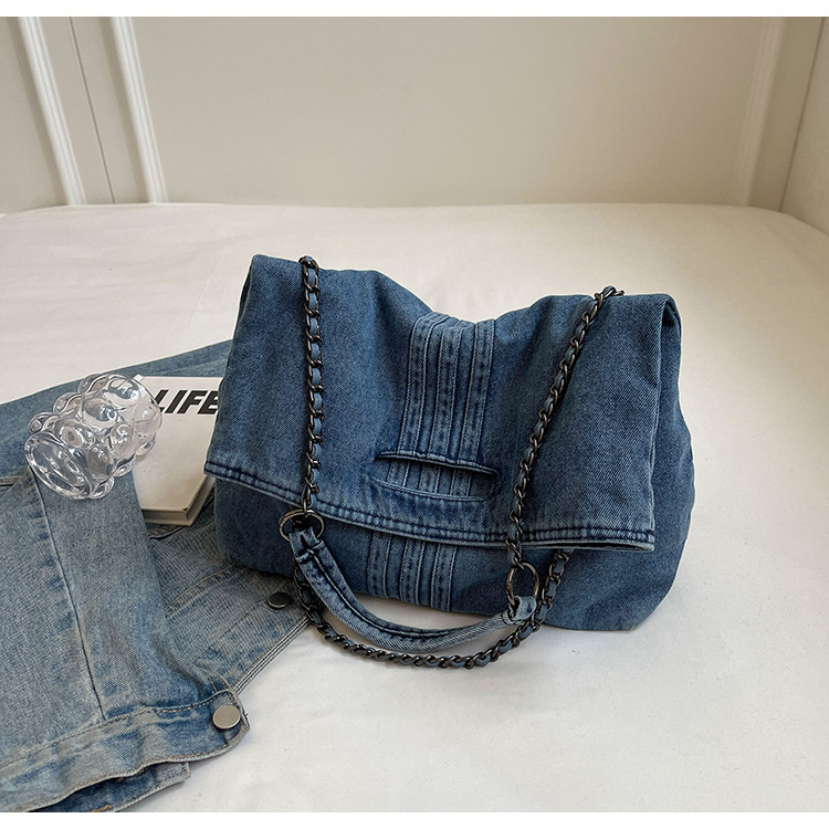 チェーン バッグ 大容量デニムショルダーバッグ