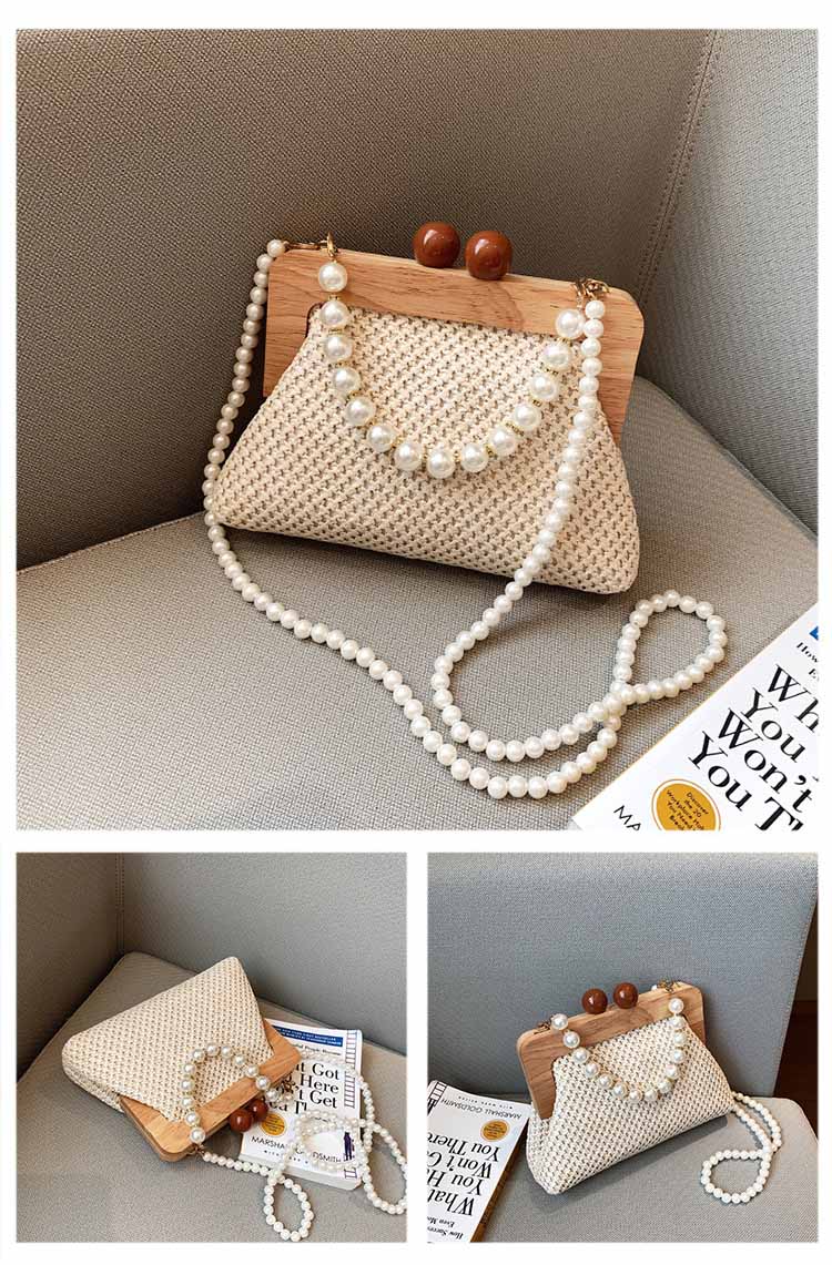 チェーン バッグ パール チェーン がま口バッグ 浴衣対応 3way