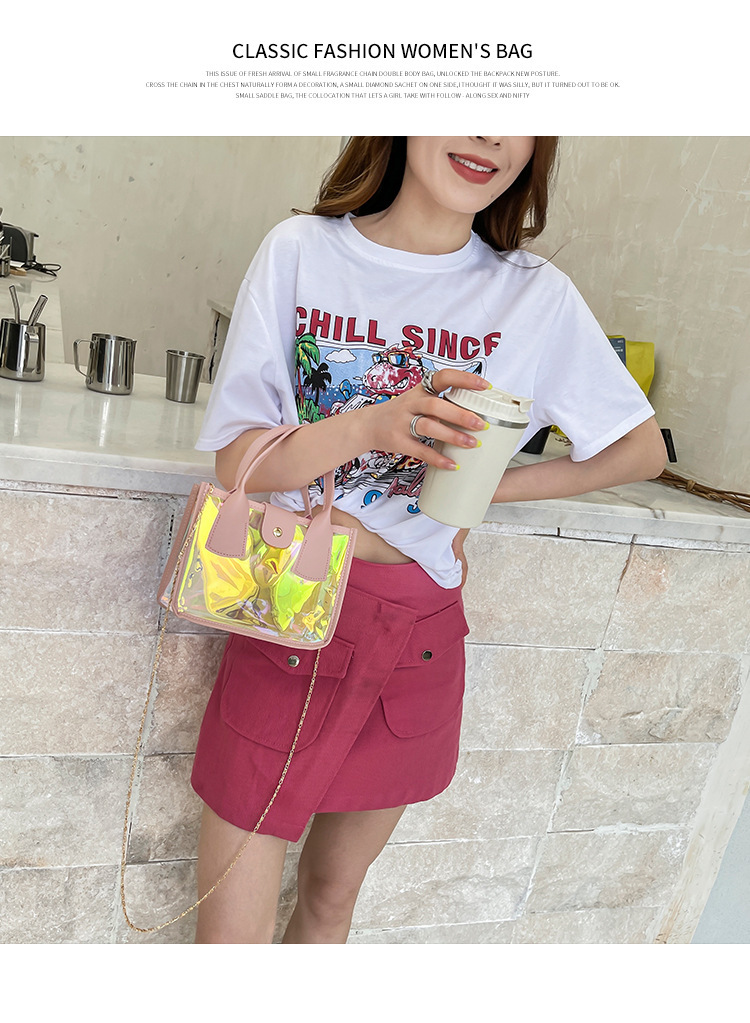 チェーン バッグ レディース透明ショルダーバッグ