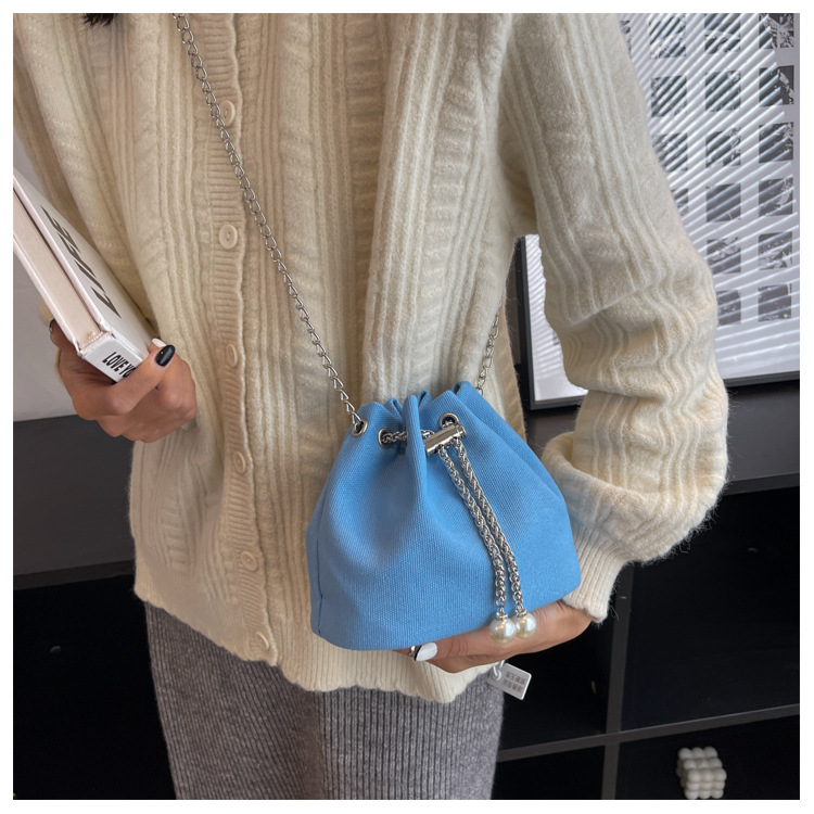 チェーン バッグ レディース ミニ 巾着 ショルダーバッグ チェーン パール飾り