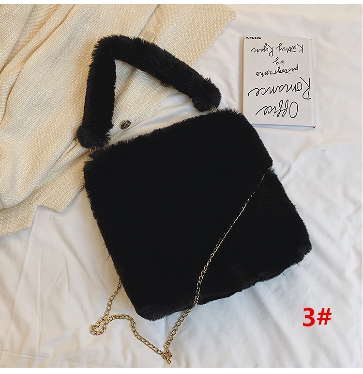 チェーン バッグ ふわふわボアトートバッグ チェーン付き韓国風レディース