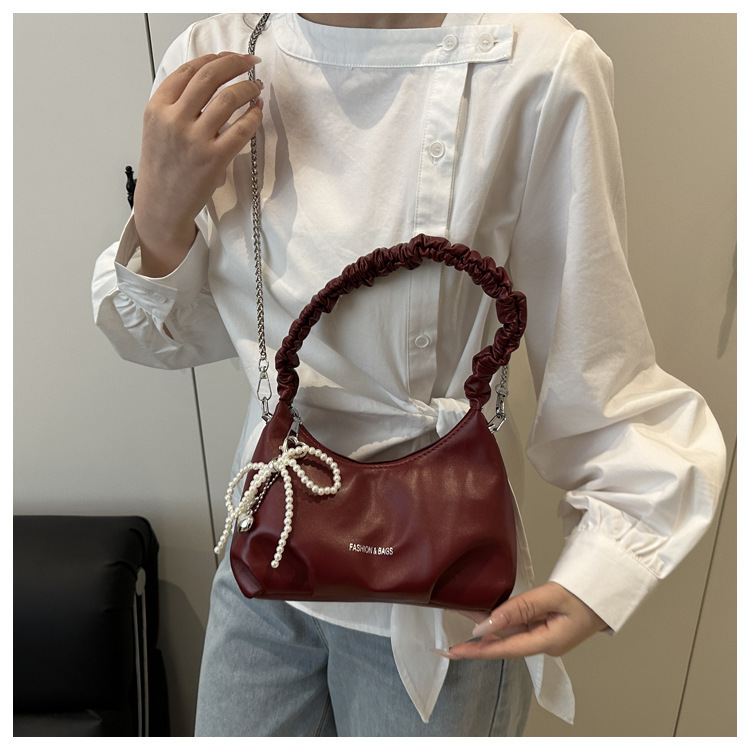 新作 ギャザー ワンハンドル チェーン バッグ レディース ショルダー