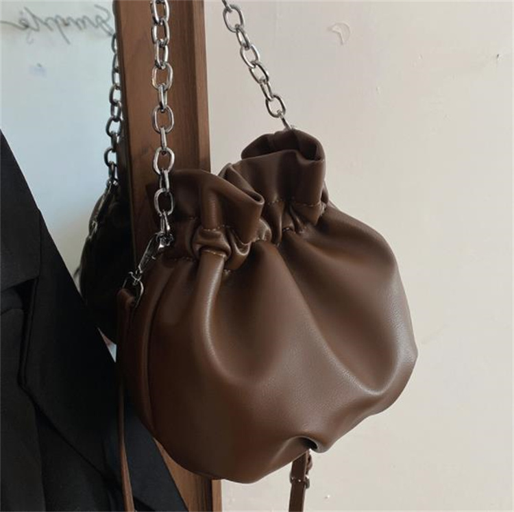 チェーン バッグ レトロ巾着型チェーンバッグ斜めがけショルダー