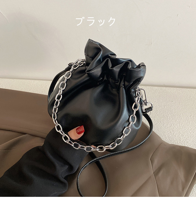 チェーン バッグ レトロ巾着型チェーンバッグ斜めがけショルダー
