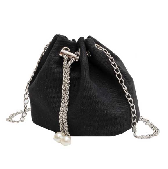 チェーン バッグ レディース ミニ 巾着 ショルダーバッグ チェーン パール飾り