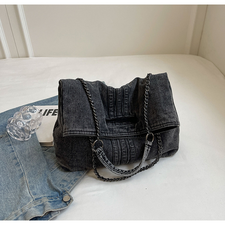 チェーン バッグ 大容量デニムショルダーバッグ