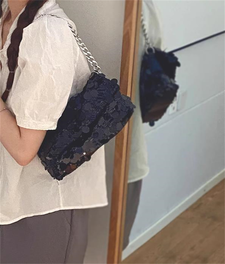 チェーン バッグ スパンコール装飾チェーンショルダーバッグ