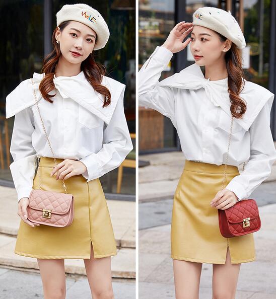 チェーン バッグ キルティング柄ショルダーバッグ チェーン付きフリンジ小銭入れ