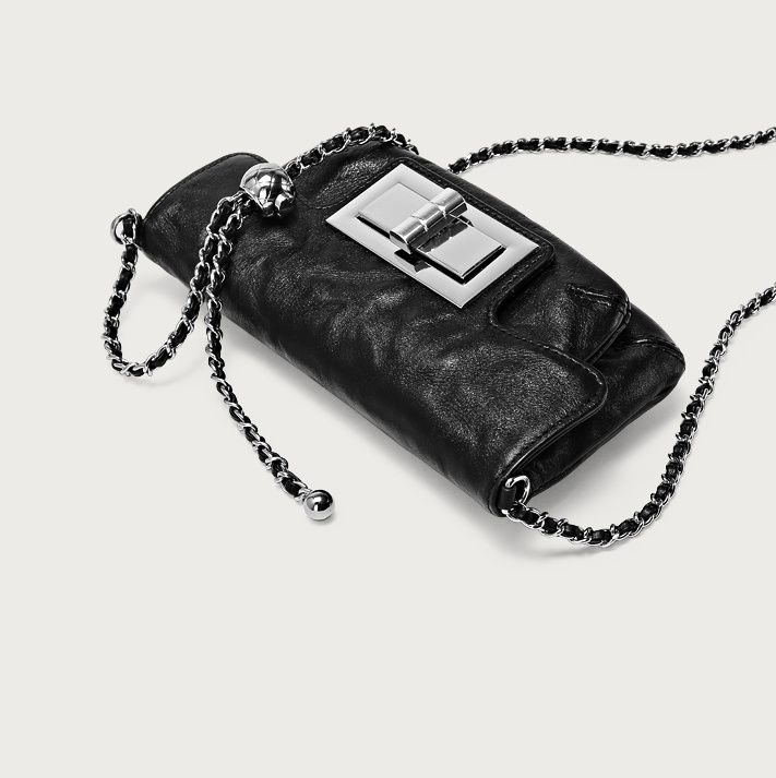 チェーン バッグ ポシェット モダン金具レザーチェーンポシェット