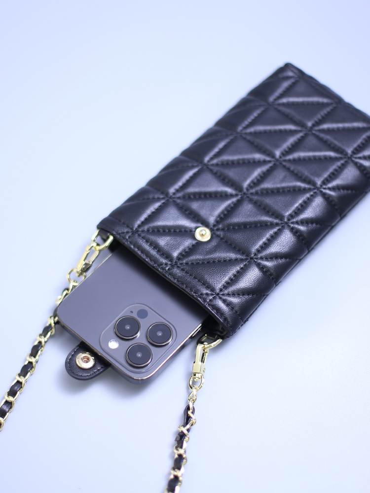 チェーン バッグ ポシェット 菱模様キルティングスマホポシェット