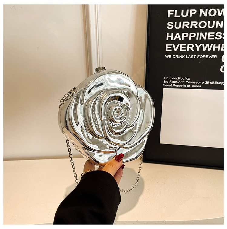 チェーンバッグ ポシェット 薔薇モチーフ華やかミニポシェット