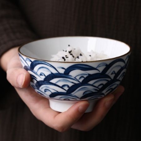 茶碗 和風模様の磁器製ご飯茶碗