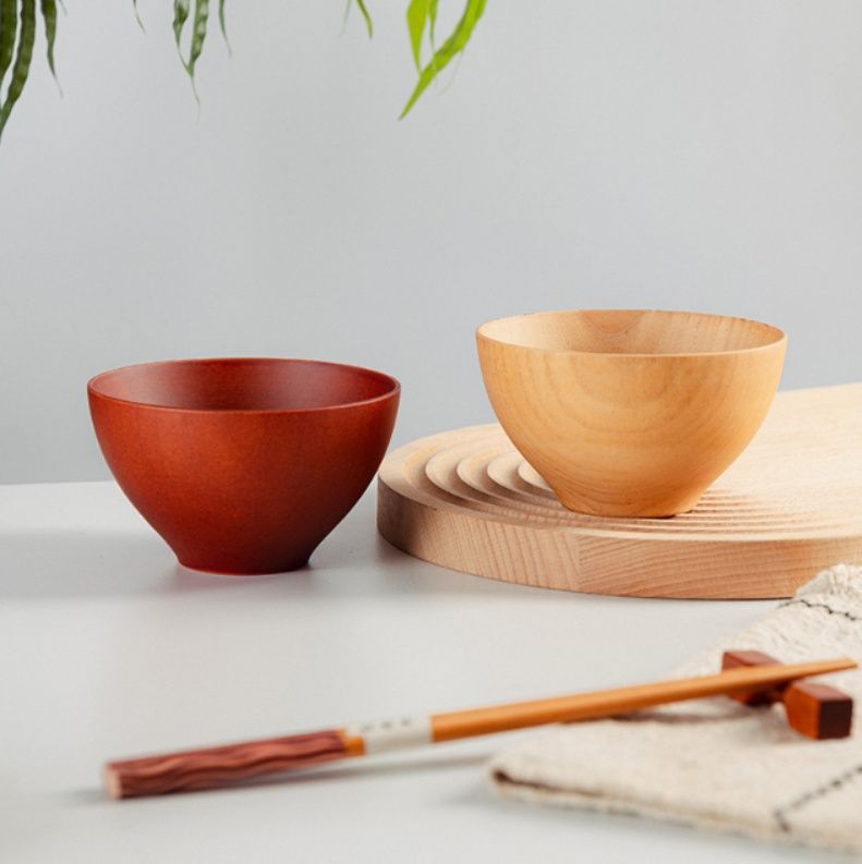 茶碗 天然木の手仕事が息づく丸みのある茶碗