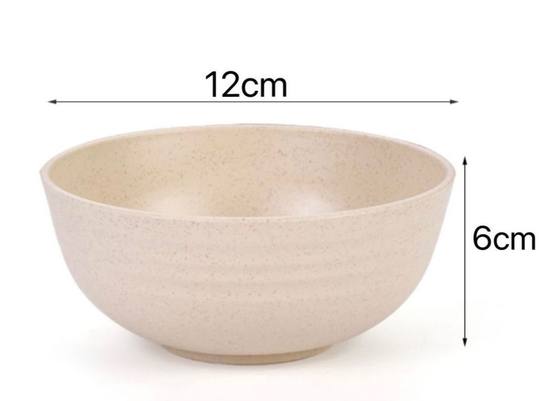茶碗 小麦わら素材の軽量丸型茶碗セット