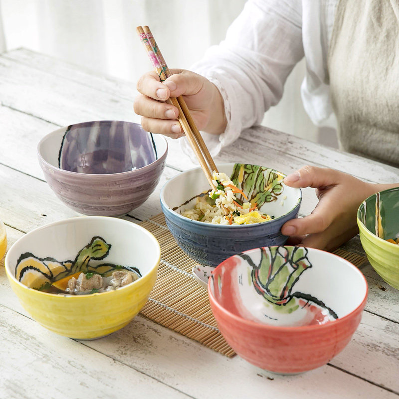 手描き野菜絵付け どんぶり茶碗