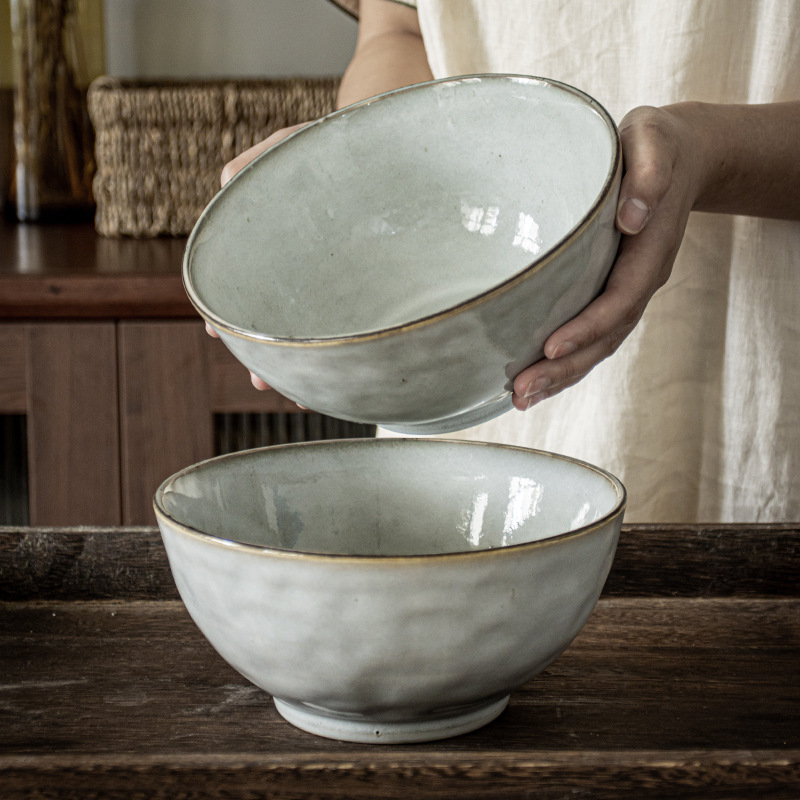 茶碗 手作り風釉薬仕上げ深型どんぶり茶碗