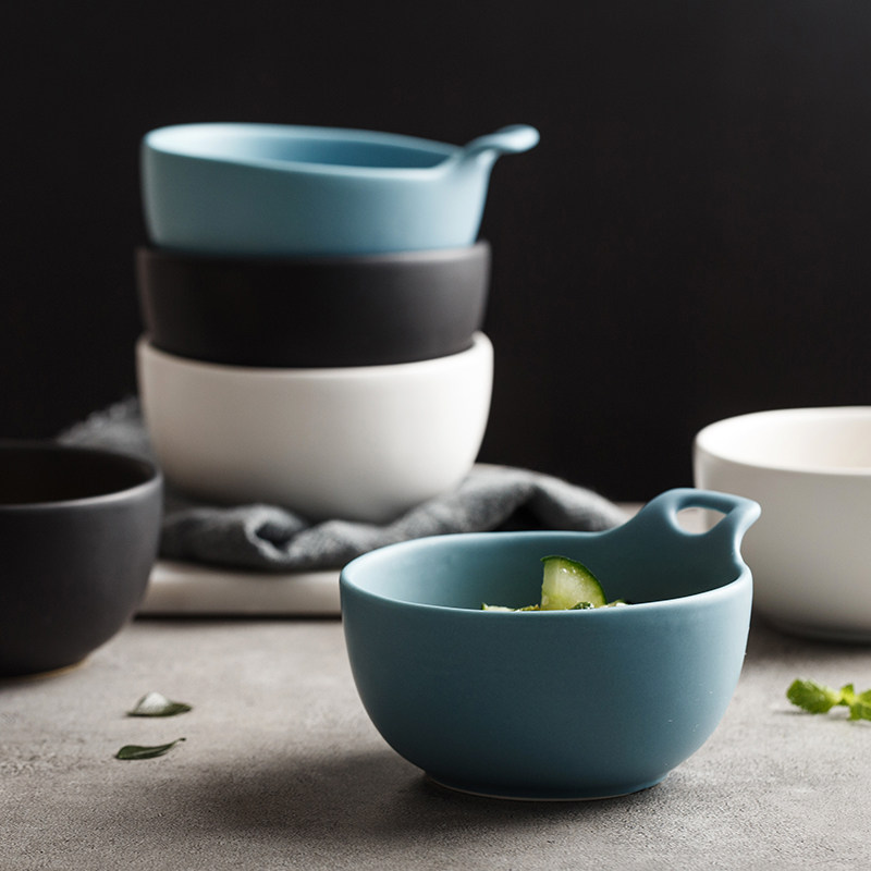 茶碗 持ち手付き小さめ茶碗 和モダンデザイン