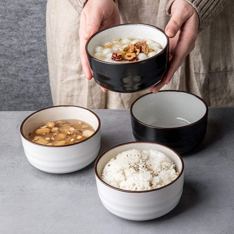 茶碗 縁取り和風ご飯茶碗