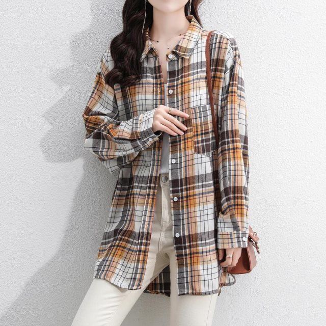 チェックシャツ ゆったりチェック柄シャツ