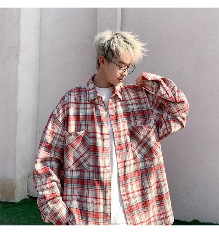 チェックシャツ ゆったりチェック柄シャツ