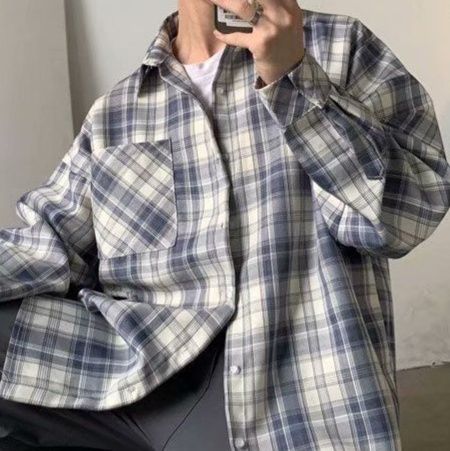 チェックシャツ ゆったりシルエットチェックシャツ