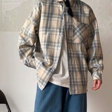 チェックシャツ ゆったりシルエットチェックシャツ