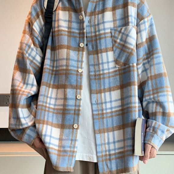 チェックシャツ ふんわり柔らか格子柄シャツ