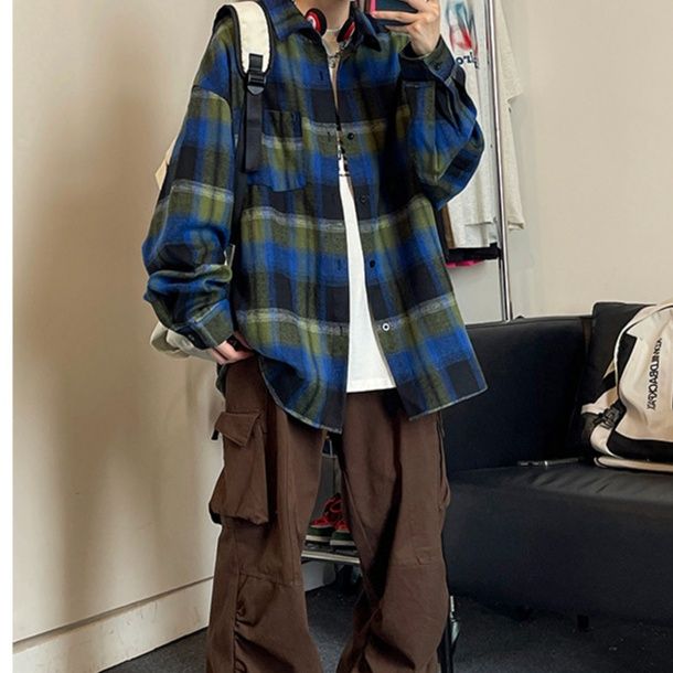 チェックシャツ リラックスチェック柄シャツ
