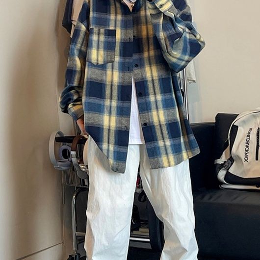 チェックシャツ リラックスチェック柄シャツ