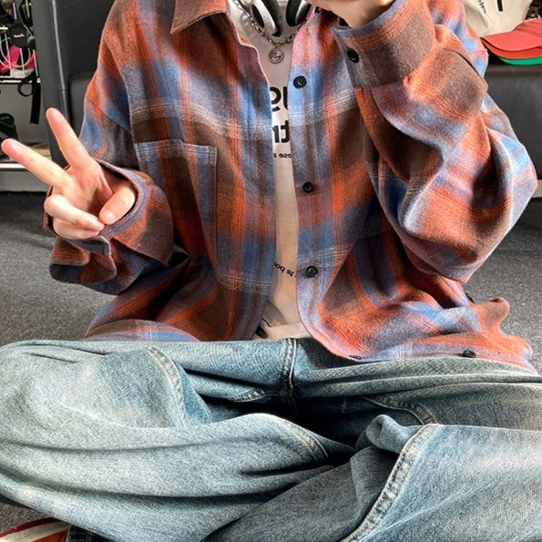 チェックシャツ リラックスチェック柄シャツ